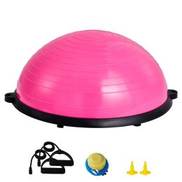 Half Exercise Ball Trainer, 23 inch Balance Ball Trainer, 660lbs Capacity Stability Ball, Yoga Ball with Resistance Bands & Foot Pump