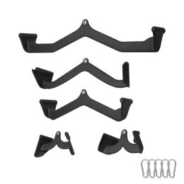 LAT Pulldown Attachments, Cable Machine Rowing T-bar V-bar 5 Set, Tricep Pull Down Bar, Back Strength Training Rubber Coated Handle Grip