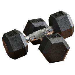 2 x 15lbs Hex Dumbbell Set of 2, Rubber Weights Exercise Fitness Dumbbell with Non-Slip Handles, Anti-roll, for Women or Men Home Gym Workout (Option: Black-294x234x109 mm)