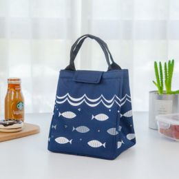 Outdoor insulated picnic student mini handbag (Option: Blue)