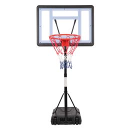 Same Model Code 13290080-HY-B064S Portable Movable Swimming Pool PVC Transparent Backboard Basketball Stand Basket Adjustment Height 1.15m-1.35m (Option: Defaulttitle)