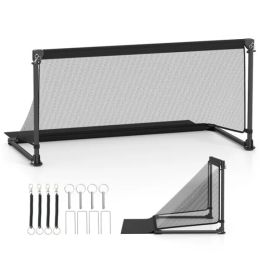 47" Portable Folding Soccer Goal (Size M, Black) - Heavy-Duty Metal Frame, Tear-Resistant PE Net (Option: Defaulttitle)