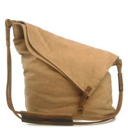 Crossbody retro art cloth bag (Option: Khaki)
