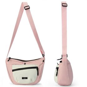 Women's Solid Color Crossbody Bag Fashionable Large Capacity Shoulder Bag For Work School Casual Trendy Versatile High-quality Daily Commuting Ba (Option: Pink)