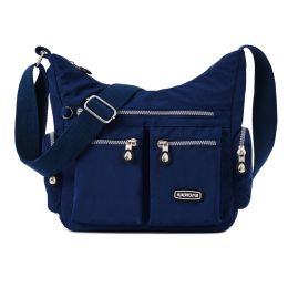 Women Shoulder Bags Multiple Pockets Waterproof Crossbody Bags (Option: Dark blue)