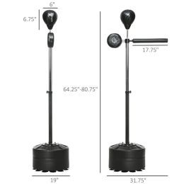 Standing Boxing Bag With Stand, Punching Speed Bag Reaction Bar Challenge With Suction Cups, Multiple Packages Shipped. Please Pay Attention To T (Option: Jet Black)