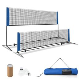 10ft Multi-Sport Net Set - Adjustable Height (33.5"-61"), Badminton/Volleyball/Pickleball/Tennis Use (Option: Defaulttitle)