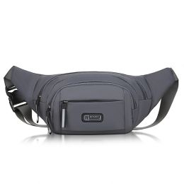 Men's Multifunctional Waist Bag Wear-resistant Waterproof Crossbody Bags (Option: Gray)