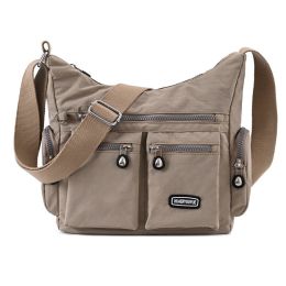 Women Shoulder Bags Multiple Pockets Waterproof Crossbody Bags (Option: Apricot)
