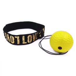 Boxing Speed Ball; Head-mounted PU Punch Ball MMA Sanda Training; Hand Eye Reaction; Home Sandbag Muay; Thai Boxer Fitness Equipment (Color: yellow, material: PU)
