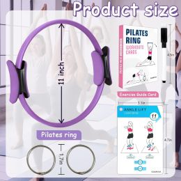 Pilates Ring Fitness Circle for Women - 15 Inch Magic Fitness Circle for Toning Inner & Outer Thighs, Bonus Pilates Equipment Thigh Master Guide. (Color: Purple)