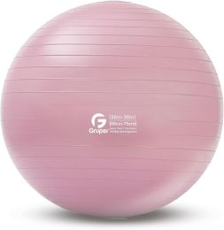 Yoga and Pilates Ball,4 Sizes Gym Ball for Fitness, Yoga, Workout, Pregnancy and Physical Therapy,Quick Pump Included (Color: Pink)