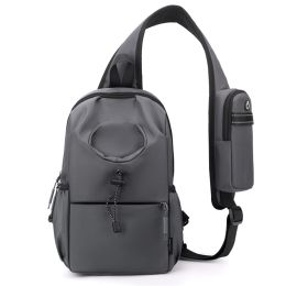 Men's Oxford Cloth Splash-proof Shoulder Crossbody Chest Bag (Option: Dark Gray)