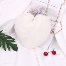 Love Bags For Women Plush Chain Shoulder Bags Valentine's Day Party Bag (Option: White)